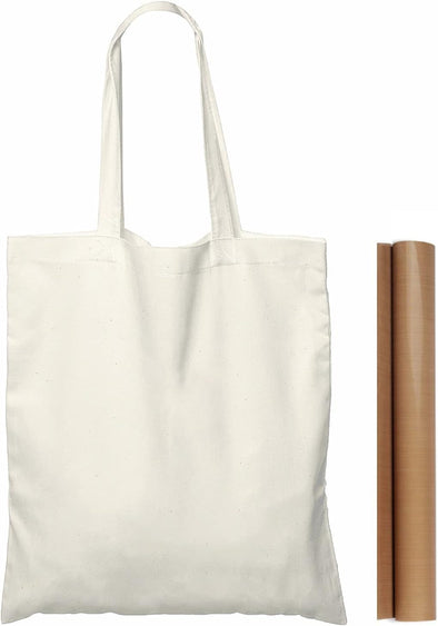 200 Pack 15'' X 16'' Natural Cotton Tote Bags, Lightweight Blank Bulk Cloth Bags with 1Pc of PTFE Teflon Sheet