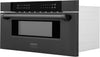 30" 1.2 Cu. Ft. Built-In Microwave Drawer in Black Stainless Steel