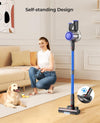 Cordless Vacuum Cleaner 40Kpa, 450W Stick Vacuum Cleaner, up to 55 Mins Runtime, Self-Standing Vacuum Cleaner with Wall Mount Charging, Scented Card, for Furniture, Carpet, Pet Hair, Hard Floor