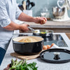 Cast Iron Ø 26Cm/5.2 Litre Casserole with Lid, Robust & Durable,Searing,Browning or Frying,Pfas-Free Enamel Interior,Induction,Ergonomic Handle,Oven Safe up to 260°C,Onyx Black