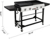 GD401 Portable Propane Gas Grill and Griddle Combo with Side Table | 4-Burner, Folding Legs,Versatile, Outdoor | Black 66 Inch