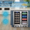 Wine and Beverage Refrigerator, 30 Inch Wine Fridge Dual Zone Hold 33 Bottles and 96 Cans, Digital Touch Control, Built-In or Freestanding