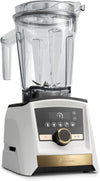 A3500 Ascent Series Gold Label Smart Blender, Professional-Grade, 64 Oz. Low-Profile Container, White with Gold Accents