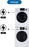 Power Touch 18 Lbs Compact 110V Washer +220V Vented Digital 4Cf Dryer