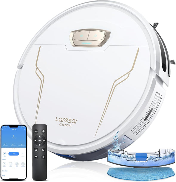 Robot Vacuum and Mop Combo, 4000Pa Strong Suction, Robotic Vacuum Cleaner with Auto Carpet Boost, Self-Charging, App&Remote&Voice Control, Super-Slim, Ideal for Pet Hair