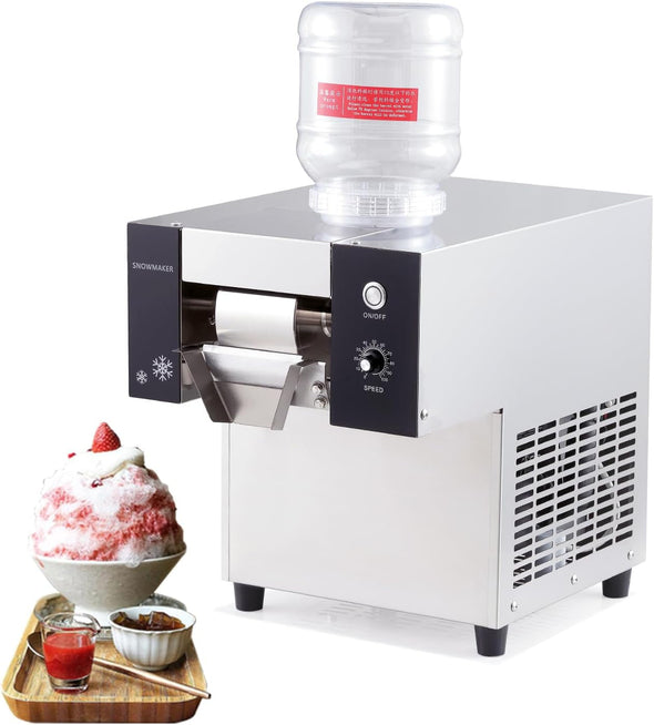 Automatic 374 Lbs/Day Shaved Ice Machine, Snow Cone Shaver, Snowflake Ice Machine, Air Cooling for Restaurant, Food Truck, Milktea Shops,Etc