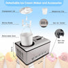 2.2-Quart Ice Cream Maker with Compressor, No Pre-Freezing, Stainless Steel Ice Cream Maker Machine with LCD Display, Timer, 2 in 1 Ice Cream Yogurt Machine, Electric Fruit Yogurt Machine, 180W