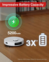 C12 Robot Vacuum Cleaner and Mop, 8000Pa Strong Suction, Zerotangle Brush, Smart Navigation, Self-Charging, Work with Alexa, White