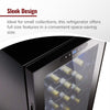 24-Bottle Compressor Wine Cooler with Upright Bottle Storage - Freestanding Wine Refrigerator with Digital Touchscreen and LED Temperature Display