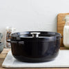 Cast Iron Ø 26Cm/5.2 Litre Casserole with Lid, Robust & Durable,Searing,Browning or Frying,Pfas-Free Enamel Interior,Induction,Ergonomic Handle,Oven Safe up to 260°C,Onyx Black