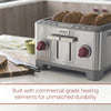 4-Slice Extra-Wide Slot Toaster with Shade Selector, Bagel and Defrost Settings, Red Knob, Stainless Steel (WGTR154S)