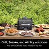 , Woodfire Pro Outdoor Grill and Smoker, Thermometer, BBQ Smoker, Air Fryer, Bake, Roast, Dehydrate, Broil, 7-In-1, Master Grill,  Woodfire Pellets, Portable, Electric Grill, Grey, OG751BRN