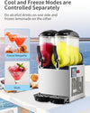 Commercial Slushy Machine 24L Double Tank Frozen Drink Machine 1050W Stainless Steel Margarita Wine Slush Smoothies Maker for Restaurant Bar Party