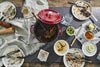 Casserole Dish round with Lid 24 Cm 2.8 L with Matte Black Enamel inside the Pot 3.8 Litres Bordeaux Red