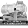 Commercial WCS250SV 10" Light Duty 3/4 HP Food Slicer, Cast Aluminum Base, 120V, 5-15 Phase Plug,Silver