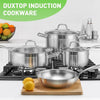 Professional Stainless Steel Pots and Pans Set, 17PC Induction Cookware Set, Impact-Bonded Technology