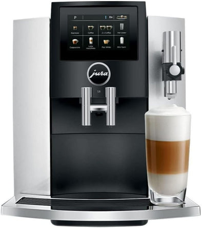 S8 64 Oz Water Capacity, 10 Oz Bean Capacity, 15 Types of Drinks Automatic Coffee Machine (Moonlight Silver, Renewed)