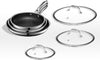 18-Piece Set - 3-Piece Mixing Bowl Set, Nonstick 6-Piece Pot Set with Lids, 6-Piece Fry Pan Set with Lids, 14-Inch Wok with Lid & 2 Silicone Trivets