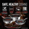 Hybrid 5 Pc Cookware Set, Tri-Clad Stainless Steel and Nonstick Ceramic PFAS Free, No PFOA, PTFE, or Teflon, Non Toxic Cookware, Metal Utensil Safe, All Cooktops, Oven Safe