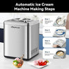 Ice Cream Maker with Compressor, Automatic Ice Cream Machine - No Pre Freezing, 2.5L Gelato Machine and Icecream Maker with 3 Modes, LCD Digital Display & Timer, 2H Keep Cool, Stainless Steel