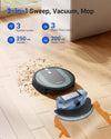 850T Wifi Robot Vacuum and Mop with Gyro Navigation, Boundary Strip, Self-Charging - for Hard Floors and Carpets-Light Black