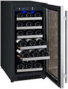 15" Wide Flexcount II Tru-Vino 30 Bottle Single Zone Stainless Steel Right Hinge Wine Refrigerator