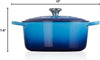 Signature Enamelled Cast Iron round Casserole Dish with Lid, 28 Cm, 6.7 Litre, Azure, 21177182202430