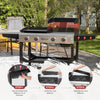 GD403 4-Burner Propane Gas Grill and Griddle Combo with Folding Legs, 48,000 Btus, Portable Griddle Grill Combo for Outdoor Cooking While Camping or Tailgating, Black & Silver