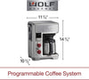 Programmable Coffee Maker System with 10 Cup Thermal Carafe, Built-In Grounds Scale, Removable Reservoir, Red Knob, Stainless Steel (WGCM100S)