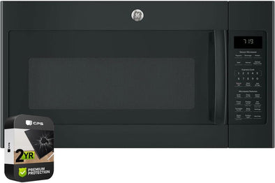 JVM7195DKBB 1.9 Cu. Ft. Over-The-Ran Microwave Black Bundle with 2 YR CPS Enhanced Protection Pack