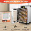 Commercial Food Dehydrator 18 Trays, 1500W Large Capacity 32.6Ft² Food Dryer Machine for Jerky, Meat, Fruit, Herbs, Full Stainless Steel Industrial Dehydrater Biltong Maker