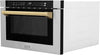 Autograph Edition 24" 1.2 Cu. Ft. Built-In Microwave Drawer with a Traditional Handle in Stainless Steel and Gold Accents