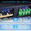 Wine and Beverage Refrigerator, 30 Inch Wine Fridge Dual Zone Hold 33 Bottles and 96 Cans, Digital Touch Control, Built-In or Freestanding