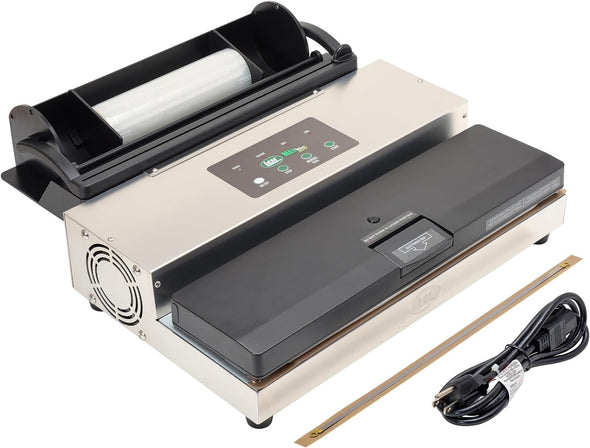 Products Maxvac 500 Aluminum Vacuum Sealer with Removable Bag Holder and Cutter, Silver and Black