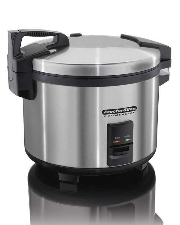 Hamilton Beach Proctor Silex Commercial 37560R Rice Cooker/Warmer, 60 Cups Cooked Rice, Non-Stick Pot, Hinged Lid, Stainless Steel Housing, 1 Year Warranty