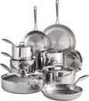 Tri-Ply Clad Stainless Steel 14-Piece Cookware Set with Lids, Pots and Pans Kitchen Set, Induction-Ready, Dishwasher-Safe, Nsf-Certified, Made in Brazil