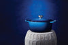 Signature Enamelled Cast Iron round Casserole Dish with Lid, 28 Cm, 6.7 Litre, Azure, 21177182202430