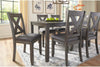 Caitbrook Rustic 7 Piece Dining Set, Include Table and 6 Chairs, Gray