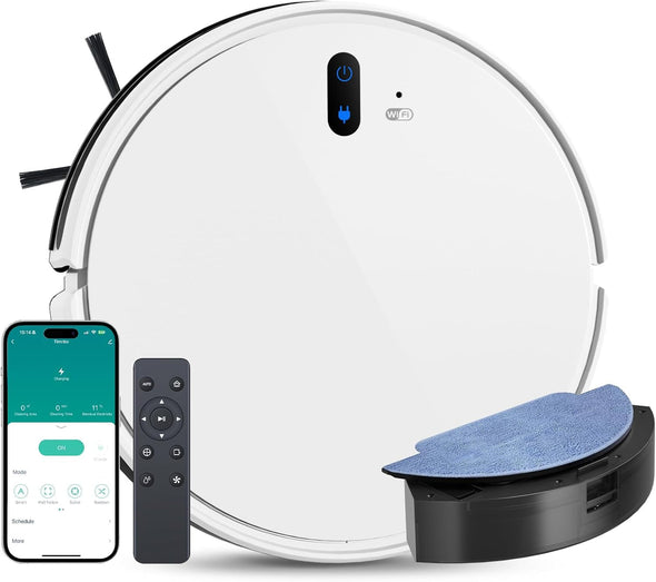 Robot Vacuum Cleaner and Mop Combo with Remote Control Smart Robotic Vacuum Cleaner for Compact Living Spaces Vacuum Robot Good for Pet Hair