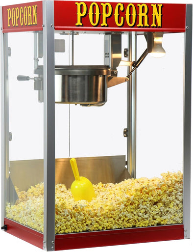 Theater Pop 12 Ounce Popcorn Machine for Professional Concessionaires Requiring Commercial Quality High Output Popcorn Equipment, Red