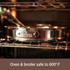 Copper Core 5-Ply Stainless Steel Fry Pan 12 Inch Induction Oven Broiler Safe 600F Pots and Pans, Cookware Silver