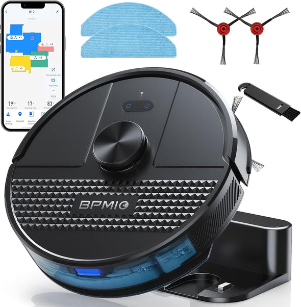 Robot Vacuum and Mop Combo 4500Pa Max Suction with Lidar Navigation Smart Mapping, 145 Min Runtime Customized Cleaning Schedule, Works with Alexa/Wifi/App, Great for Pet Hair, Carpet, Hard Floor