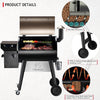 Upgrade 8 in 1 Wood Pellet Grill & Smoker for Outdoor Cooking, BBQ Grill with PID 2.0 Controller, LCD Screen, 697 Sq, Meat Probes, Rain Cover