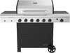 Premium 6-Burner Propane Gas Grill with Side Burner, 66,000 Btus, Perfect for Outdoor Cooking & Grilling, Patio, Tailgating, Bbqs, Silver and Black, 720-0983C